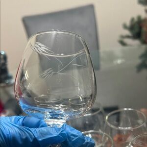 Elegant Etched Glass Goblet